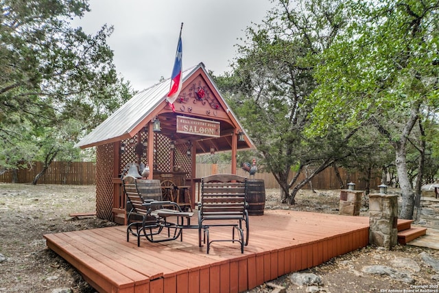 1777 Crossbow, Canyon Lake, TX 78133 - deck featuring a fenced backyard