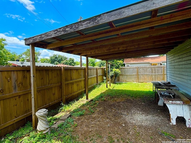 806 Ceralvo, San Antonio, TX 78207 - fenced backyard with a carport
