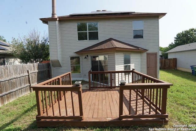 5615 Camry Spgs, San Antonio, TX 78251 - back of property featuring a wooden deck and a fenced backyard