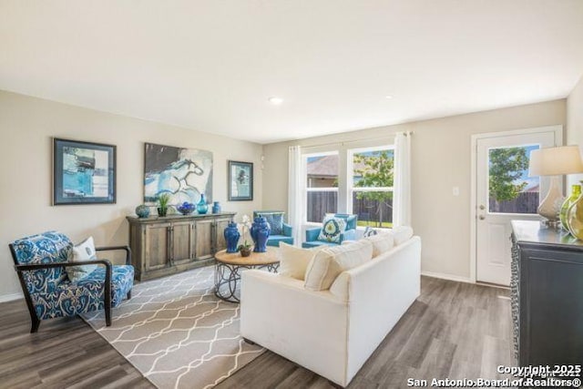212 Agave Cir, Jourdanton, TX 78026 - living area featuring wood finished floors and plenty of natural light