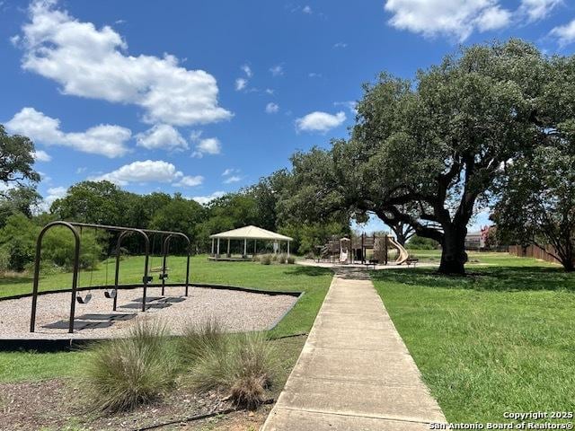 6018 Pearl Pass, San Antonio, TX 78222 - view of property's community with a yard and a gazebo