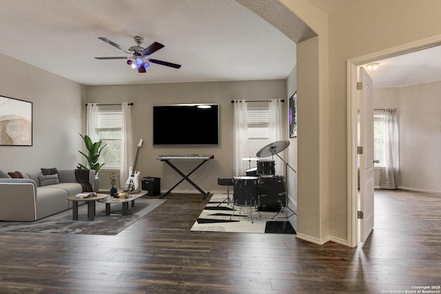 1154 Kite, New Braunfels, TX 78130 - living room featuring hardwood / wood-style floors and ceiling fan