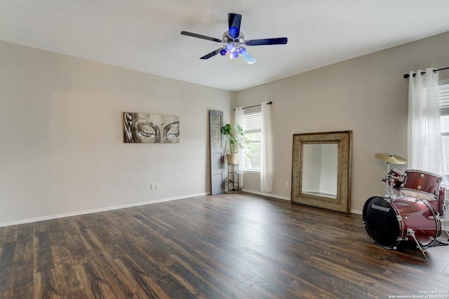 1154 Kite, New Braunfels, TX 78130 - living area with wood finished floors and ceiling fan