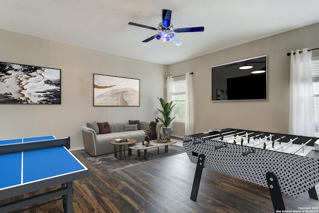 1154 Kite, New Braunfels, TX 78130 - game room featuring wood finished floors and ceiling fan