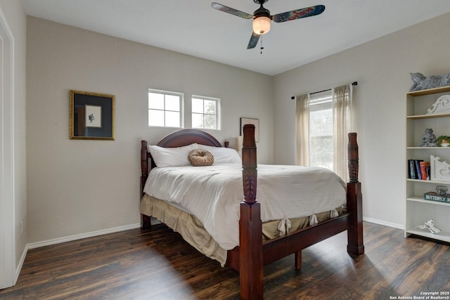 1154 Kite, New Braunfels, TX 78130 - bedroom with multiple windows, wood finished floors, and a ceiling fan
