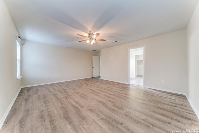 129 Sandy Shl, Boerne, TX 78006 - spare room with ceiling fan and light wood-type flooring