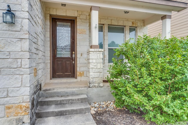 129 Sandy Shl, Boerne, TX 78006 - entrance to property featuring stone siding