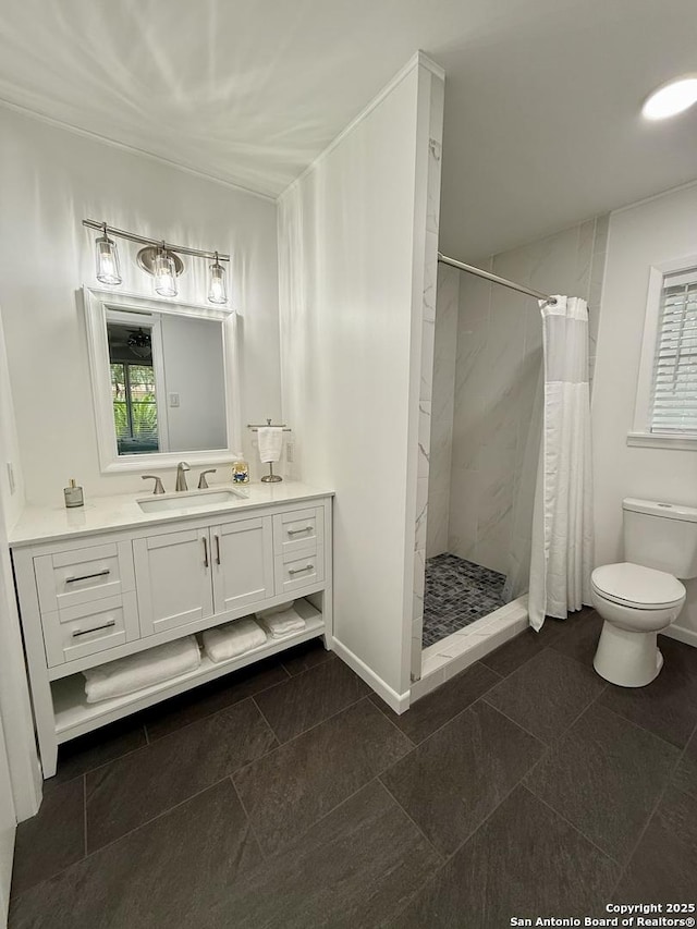 803 Leland, Kenedy, TX 78119 - full bath featuring vanity and a tile shower