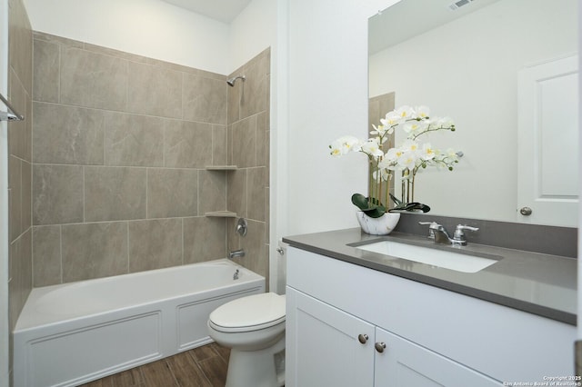 5798 Luciano Trl, Seguin, TX 78155 - full bath with vanity, wood finished floors, and tub / shower combination