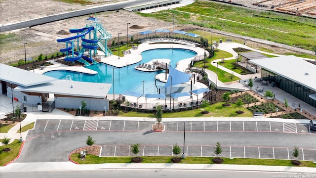 5798 Luciano Trl, Seguin, TX 78155 - drone / aerial view of a pool