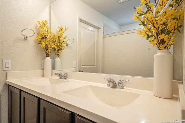 7119 Magnolia Blf, San Antonio, TX 78218 - bathroom with double vanity and a textured wall