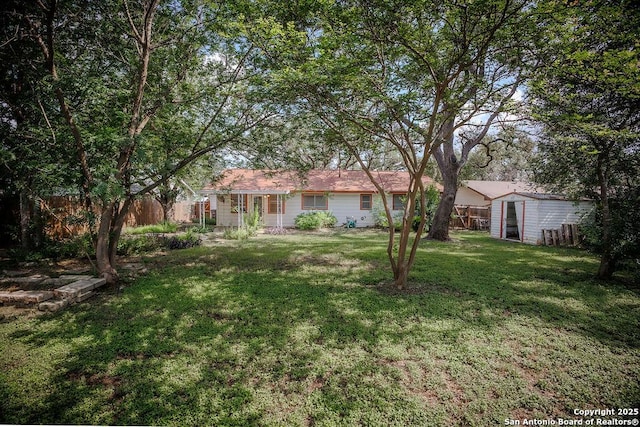 5634 Charlie Chan, San Antonio, TX 78240 - view of yard featuring a shed