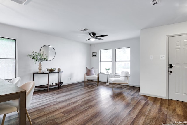 13322 Galicia, Universal City, TX 78148 - sitting room featuring wood finished floors and ceiling fan