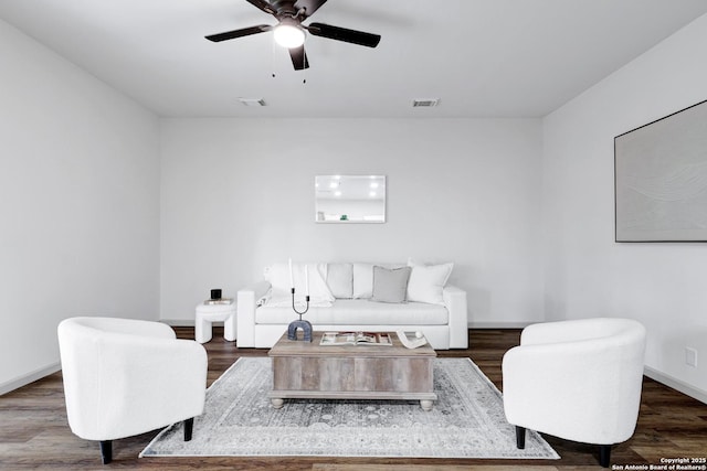 13322 Galicia, Universal City, TX 78148 - living room with ceiling fan and wood finished floors