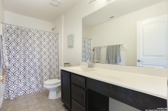 561 Dusty Emerald, Universal City, TX 78148 - bathroom featuring vanity, tile patterned floors, and a shower with curtain