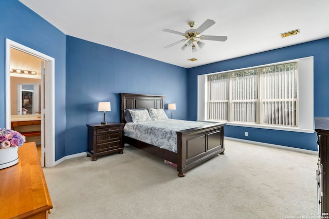 2611 Menard, San Antonio, TX 78251 - bedroom featuring carpet, ceiling fan, and ensuite bath