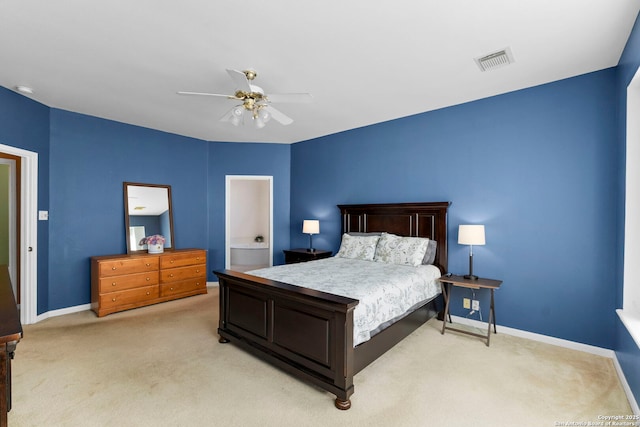 2611 Menard, San Antonio, TX 78251 - bedroom featuring light carpet and ceiling fan