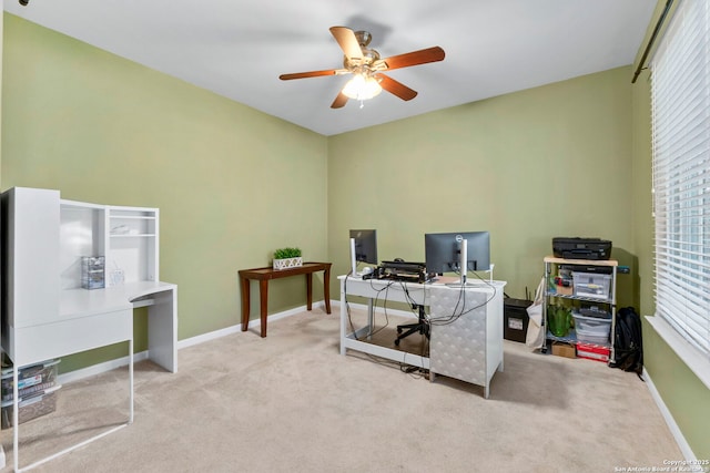 2611 Menard, San Antonio, TX 78251 - office featuring ceiling fan, healthy amount of natural light, and carpet flooring
