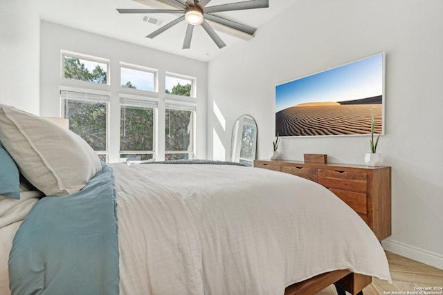 9032 Raven Pointe, San Antonio, TX 78255 - bedroom with light wood-style floors and ceiling fan