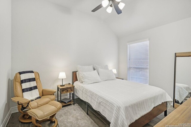 9032 Raven Pointe, San Antonio, TX 78255 - bedroom with vaulted ceiling and ceiling fan