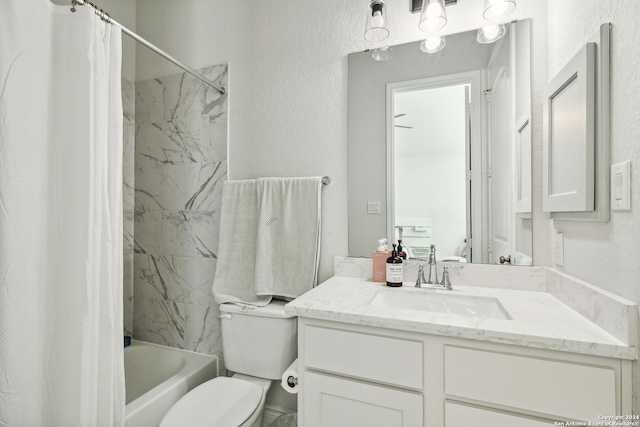 9032 Raven Pointe, San Antonio, TX 78255 - bathroom with vanity, shower / tub combo, and a textured wall