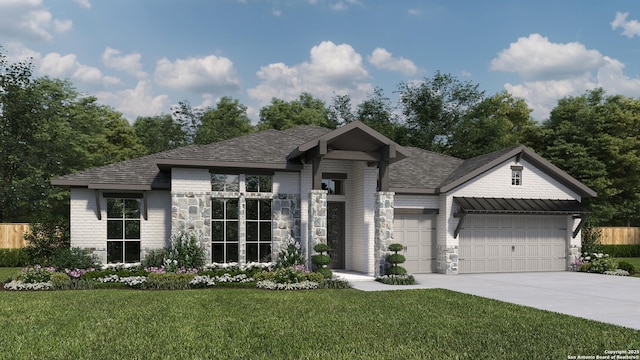 1621 Lehane Way, San Antonio, TX 78260 - view of front of property featuring a garage, driveway, brick siding, and stone siding