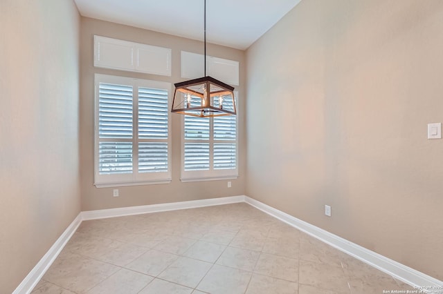 3342 Harvest, Marion, TX 78124 - unfurnished dining area with a chandelier and light tile patterned floors