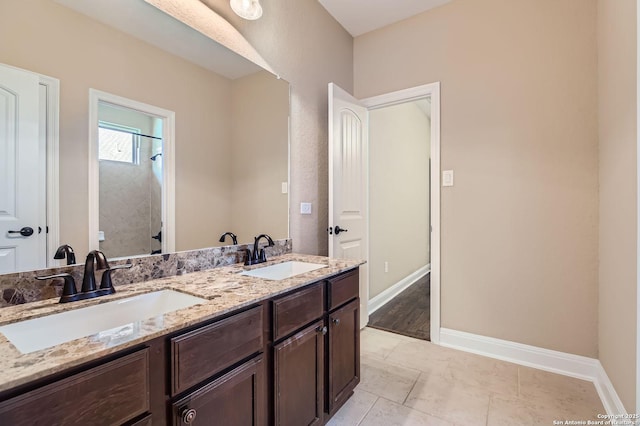 3342 Harvest, Marion, TX 78124 - bathroom with double vanity and a shower