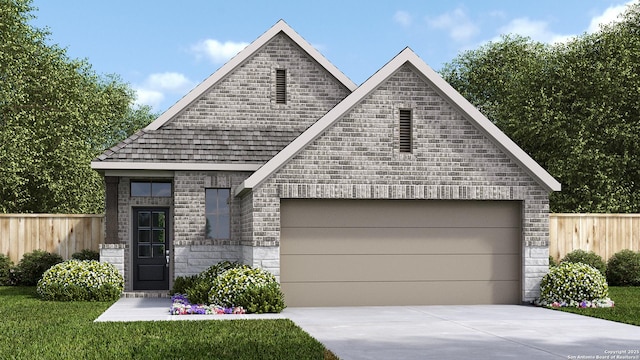 225 Alpine Lks, New Braunfels, TX 78130 - view of front of house with driveway, a garage, and brick siding