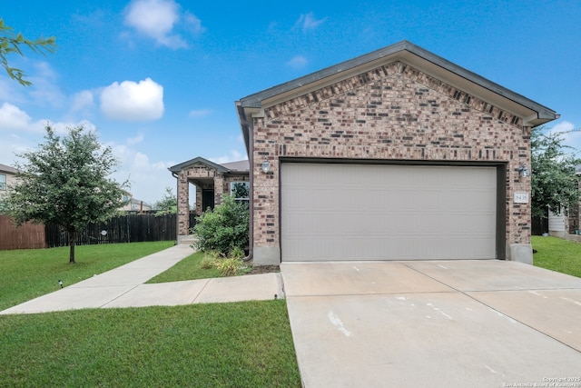 8438 Cordova Pt, San Antonio, TX 78252 - view of front of house with brick siding, concrete driveway, and an attached garage