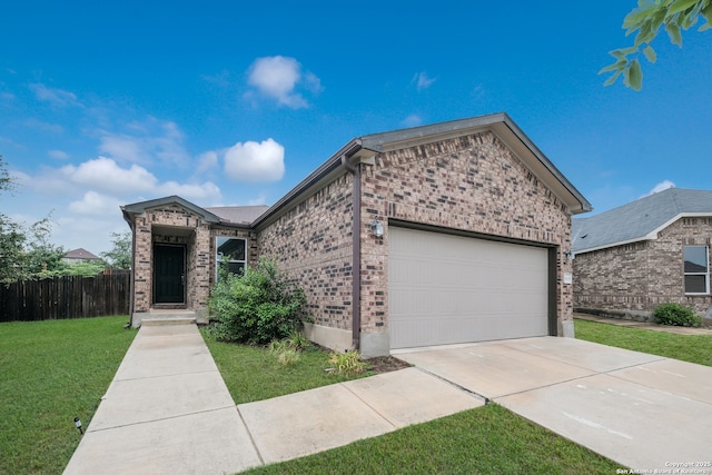8438 Cordova Pt, San Antonio, TX 78252 - ranch-style house featuring brick siding, an attached garage, and concrete driveway