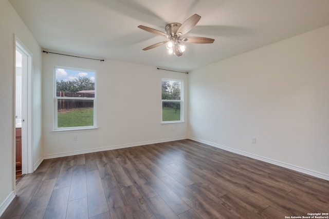 8438 Cordova Pt, San Antonio, TX 78252 - unfurnished room featuring a ceiling fan and dark wood finished floors