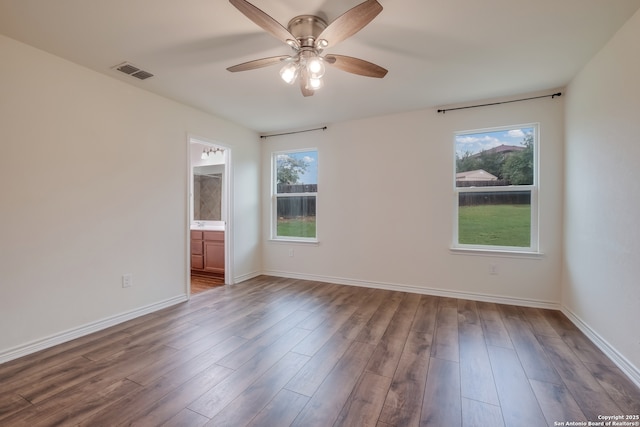 8438 Cordova Pt, San Antonio, TX 78252 - empty room featuring a ceiling fan and wood finished floors