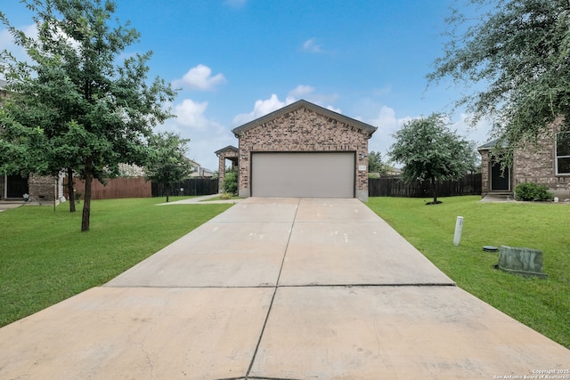 8438 Cordova Pt, San Antonio, TX 78252 - view of front facade with concrete driveway, a garage, and brick siding