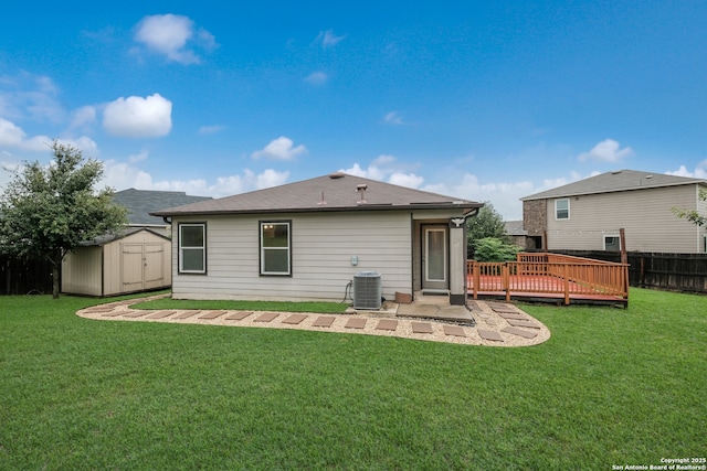 8438 Cordova Pt, San Antonio, TX 78252 - rear view of house with a storage unit and a deck