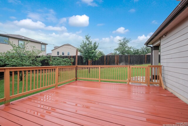 8438 Cordova Pt, San Antonio, TX 78252 - wooden terrace with a fenced backyard