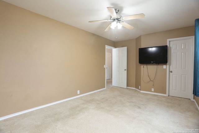 5124 Knollwood, Schertz, TX 78108 - unfurnished bedroom with light colored carpet and ceiling fan