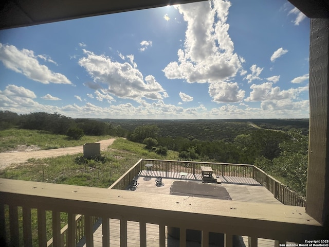 179 Cherry Springs Rd, Hunt, TX 78024 - balcony featuring a wooded view