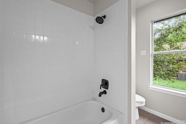 29732 Cojak Cir, Boerne, TX 78015 - bathroom with washtub / shower combination and tile patterned flooring