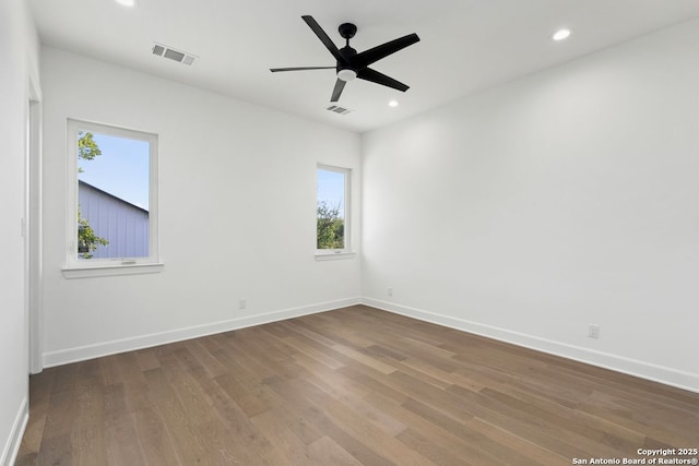 238 Cassiano St, San Antonio, TX 78204 - spare room featuring wood finished floors, recessed lighting, and ceiling fan