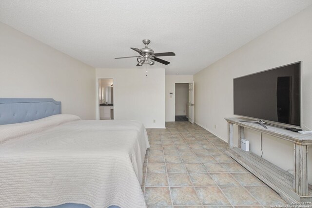18706 Redriver, San Antonio, TX 78259 - bedroom with a textured ceiling and ceiling fan