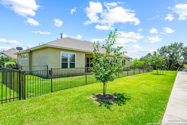 4603 Camden, San Antonio, TX 78261 - view of side of home featuring stucco siding and a shingled roof