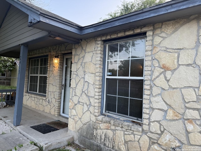 2415 Wescott Ave, San Antonio, TX 78237 - property entrance featuring stone siding