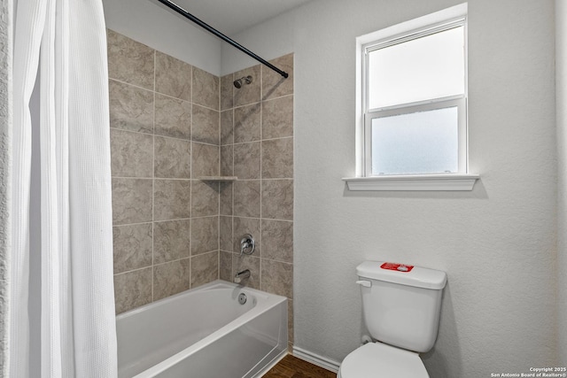 1006 Pacific Monarch, San Antonio, TX 78253 - full bathroom with shower / bathtub combination with curtain and wood finished floors