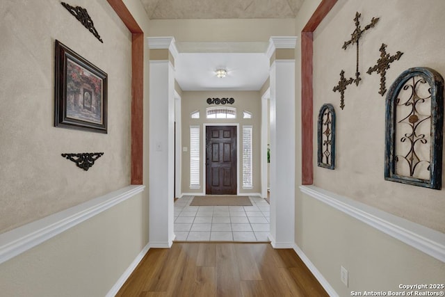 2363 Oak Pebble, New Braunfels, TX 78132 - entryway with wood finished floors and baseboards