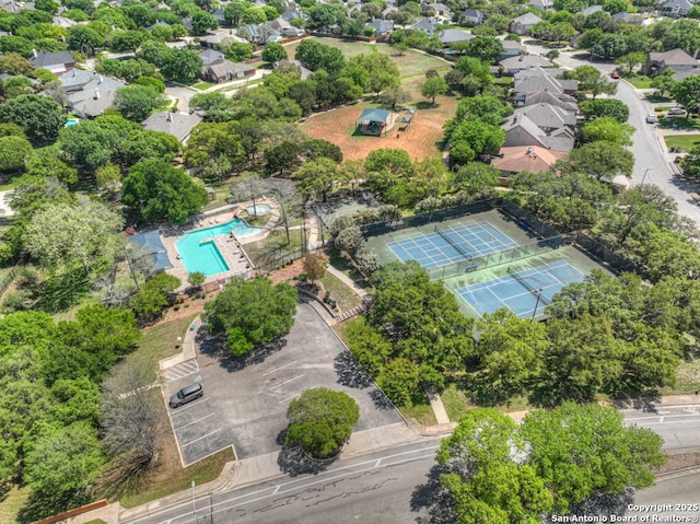 2363 Oak Pebble, New Braunfels, TX 78132 - aerial perspective of suburban area featuring a pool area
