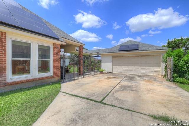 2363 Oak Pebble, New Braunfels, TX 78132 - garage with roof mounted solar panels