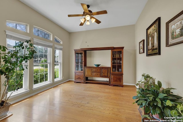 2363 Oak Pebble, New Braunfels, TX 78132 - sitting room with light wood-style floors and a ceiling fan