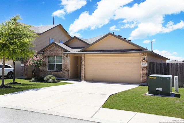 13027 Maestro Spark, San Antonio, TX 78252 - view of front facade featuring brick siding, an attached garage, and driveway