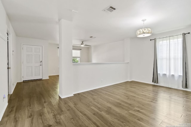 8611 Shaenfield, San Antonio, TX 78254 - empty room with ceiling fan and wood finished floors